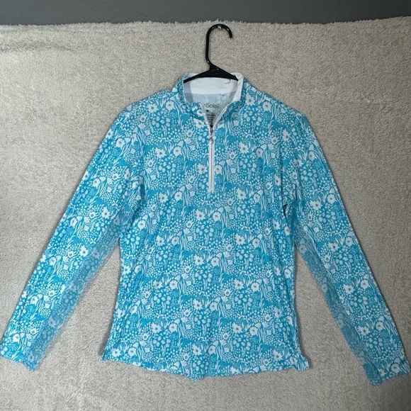 San Soleil UPF 1/4 Zip Top Long Sleeve Tennis Golf Pickleball Running Sz M - Picture 9 of 11